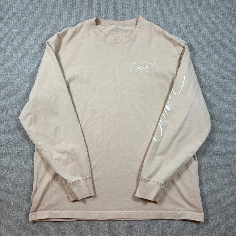 Air Jordan x Union Beige Long Sleeve‎ Shirt Men's Size Large EUC DV7341-296